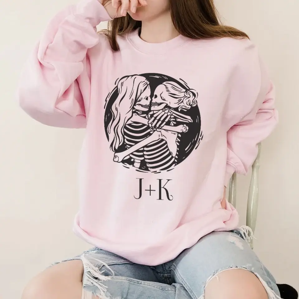 Lesbian Couple - Personalized Sweatshirt - Halloween Gifts | 308IHPBNTS901 - Image 6
