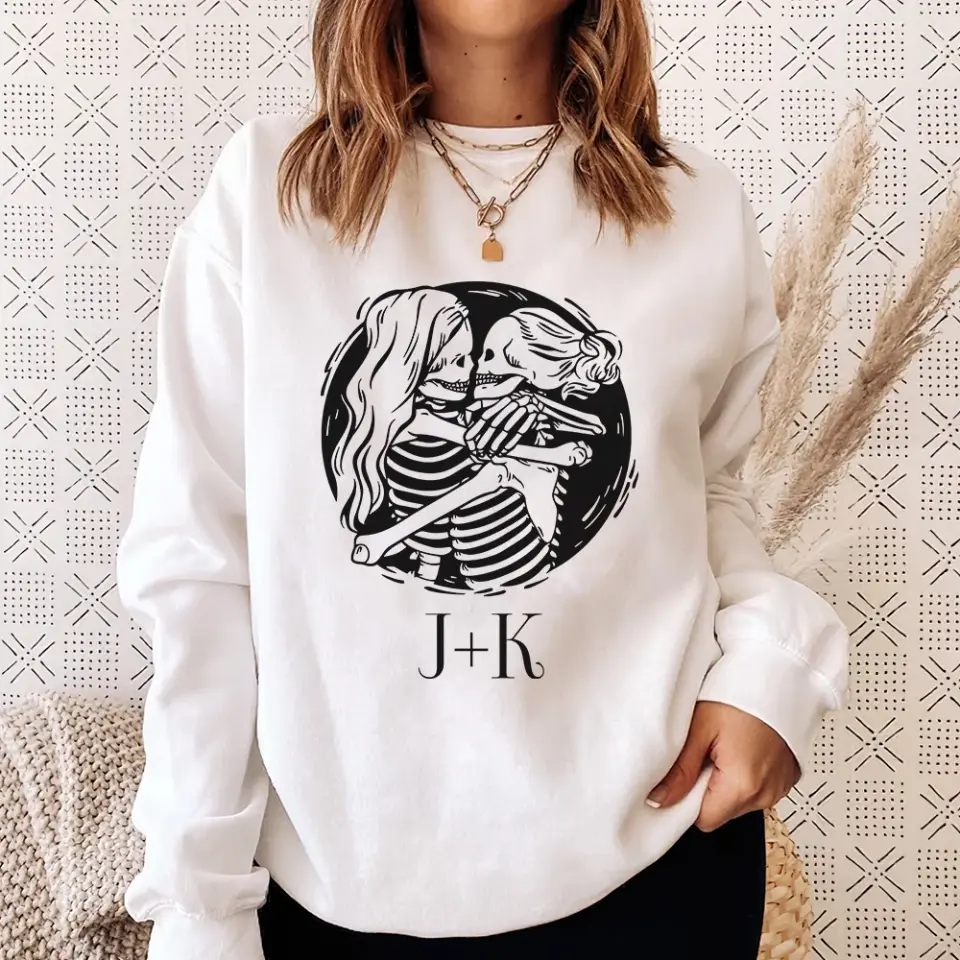 Lesbian Couple - Personalized Sweatshirt - Halloween Gifts | 308IHPBNTS901 - Image 7