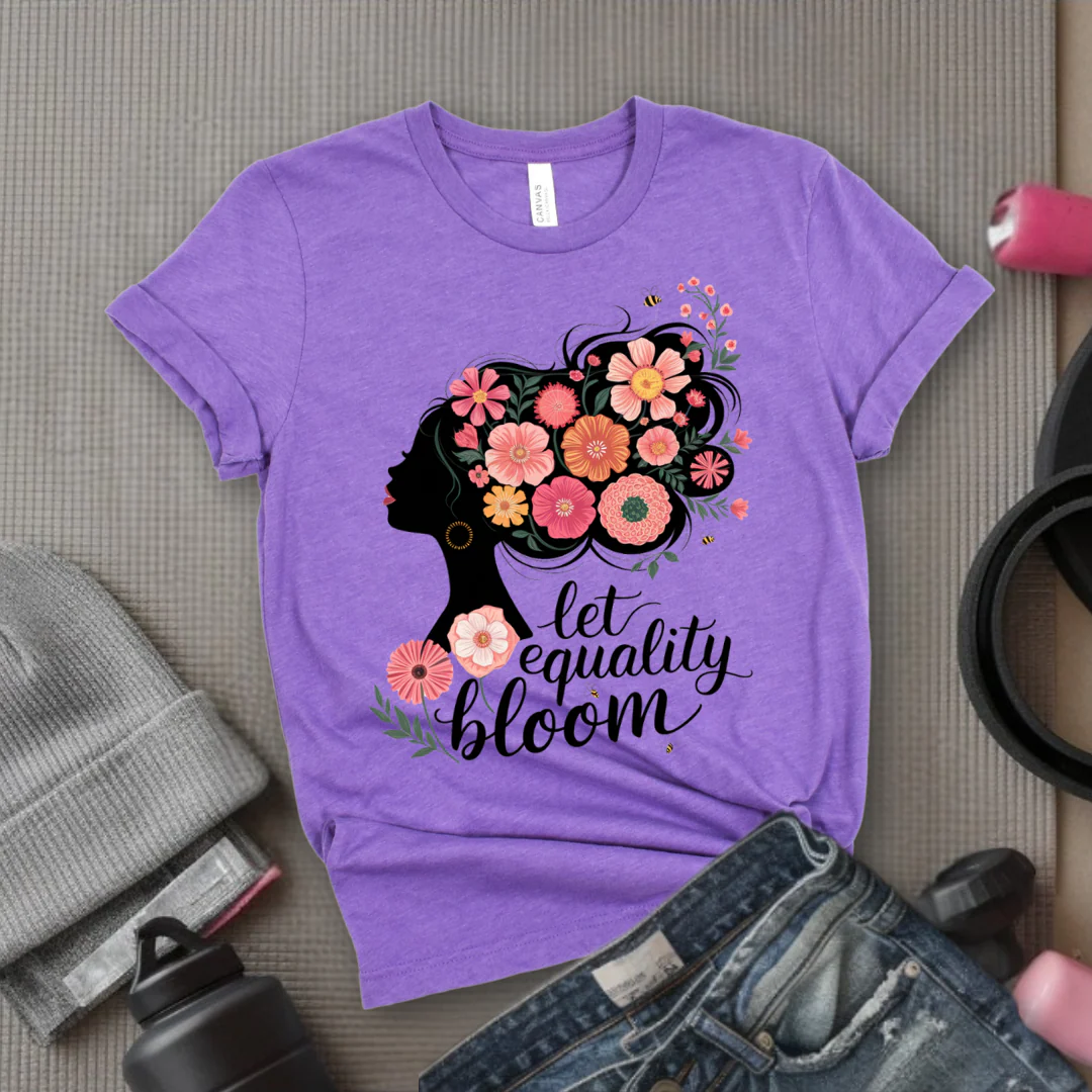 Let Equality Bloom T-shirt - Feminism Inspired Tee - Women Right Shirts - Unisex Jersey Short Sleeve Shirt - Gift for Feminists - Bella Canvas 3001 - Image 3
