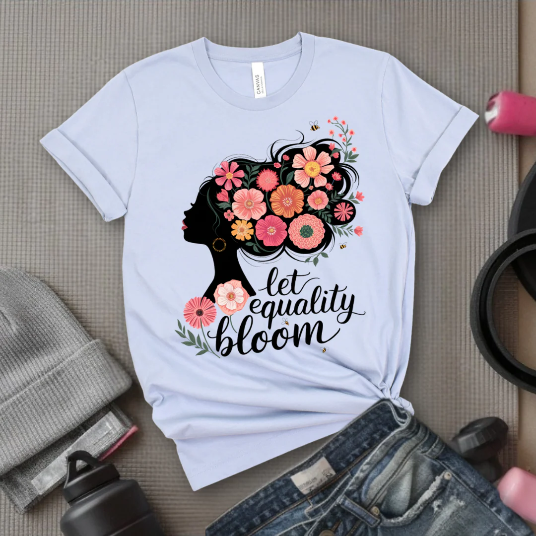 Let Equality Bloom T-shirt - Feminism Inspired Tee - Women Right Shirts - Unisex Jersey Short Sleeve Shirt - Gift for Feminists - Bella Canvas 3001 - Image 4