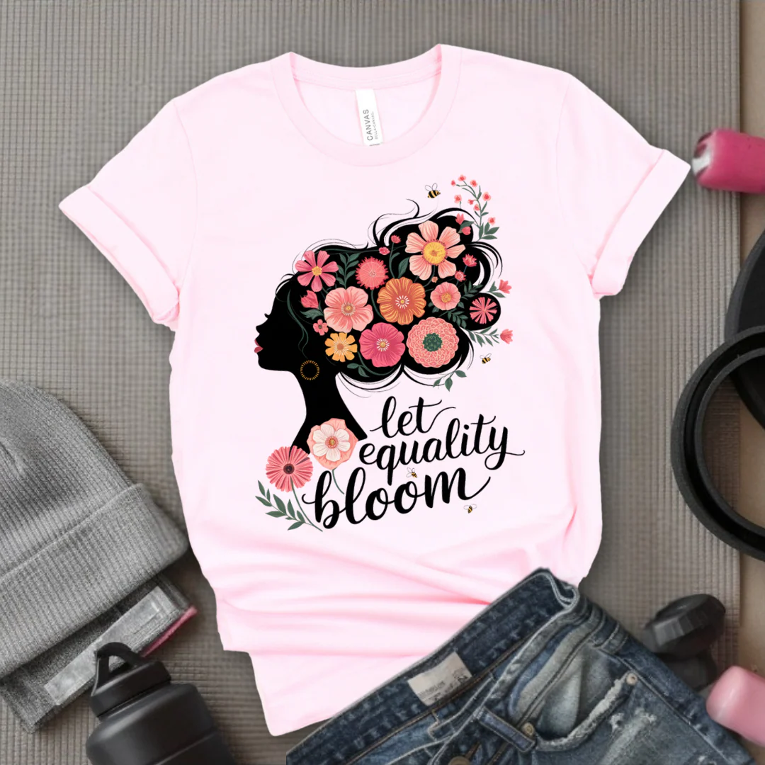 Let Equality Bloom T-shirt - Feminism Inspired Tee - Women Right Shirts - Unisex Jersey Short Sleeve Shirt - Gift for Feminists - Bella Canvas 3001 - Image 5