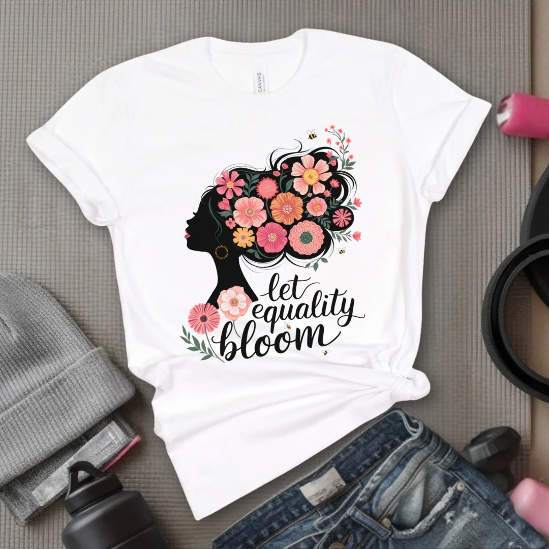 Let Equality Bloom T-shirt - Feminism Inspired Tee - Women Right Shirts - Unisex Jersey Short Sleeve Shirt - Gift for Feminists - Bella Canvas 3001 - Image 6