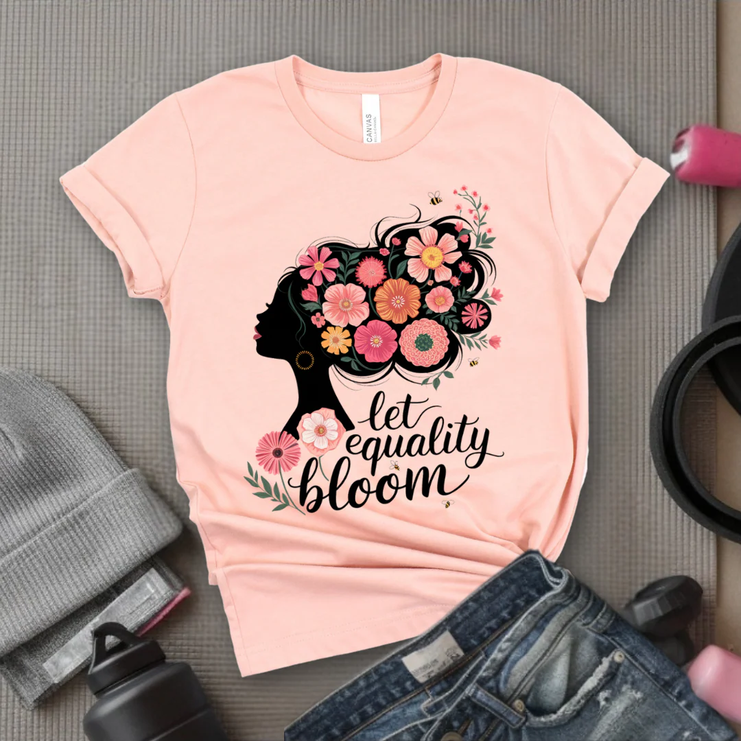 Let Equality Bloom T-shirt - Feminism Inspired Tee - Women Right Shirts - Unisex Jersey Short Sleeve Shirt - Gift for Feminists - Bella Canvas 3001 - Image 7