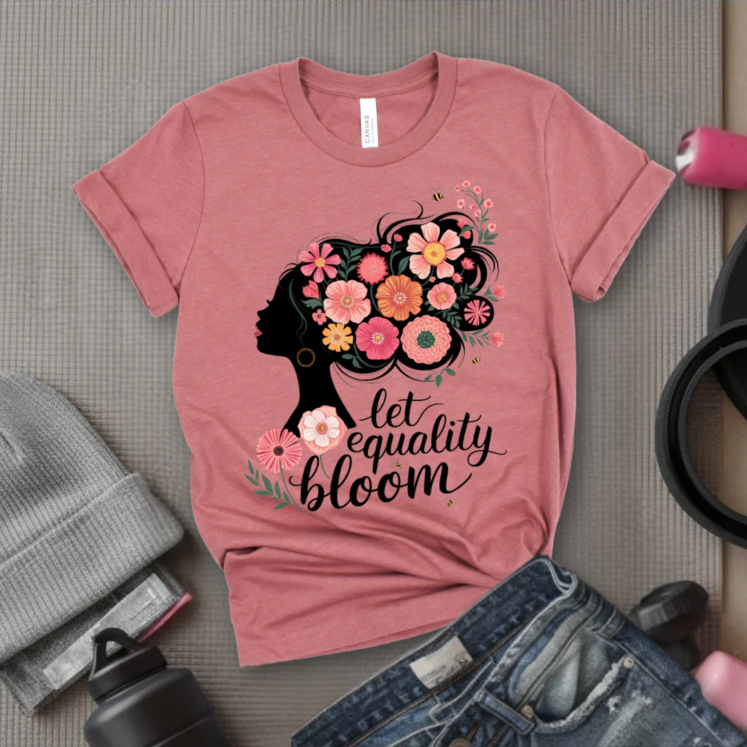 Let Equality Bloom T-shirt - Feminism Inspired Tee - Women Right Shirts - Unisex Jersey Short Sleeve Shirt - Gift for Feminists - Bella Canvas 3001 - Image 8