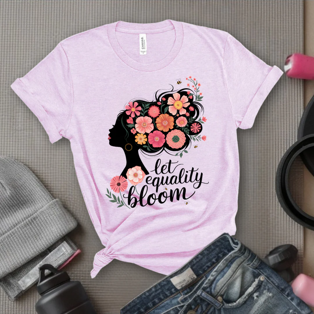 Let Equality Bloom T-shirt - Feminism Inspired Tee - Women Right Shirts - Unisex Jersey Short Sleeve Shirt - Gift for Feminists - Bella Canvas 3001 - Image 9