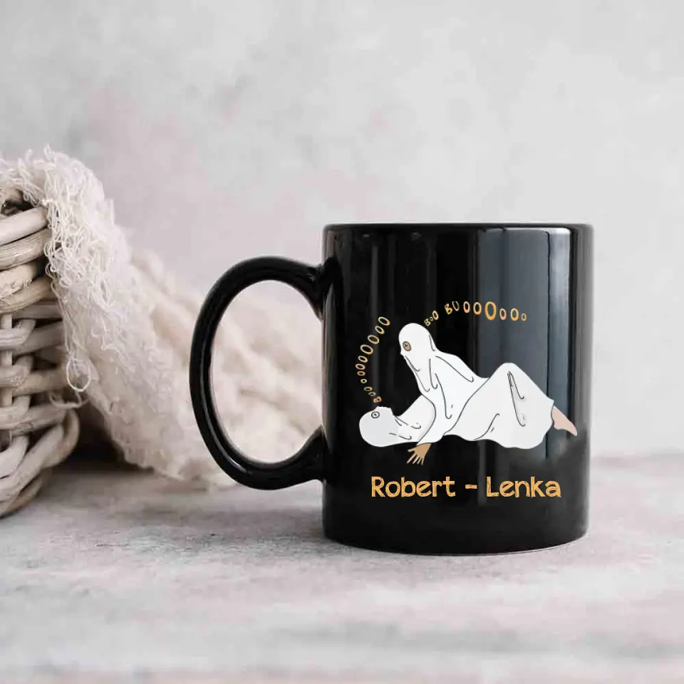 Let's Scare The Neighbors This Halloween - Personalized Black Mug - Image 2