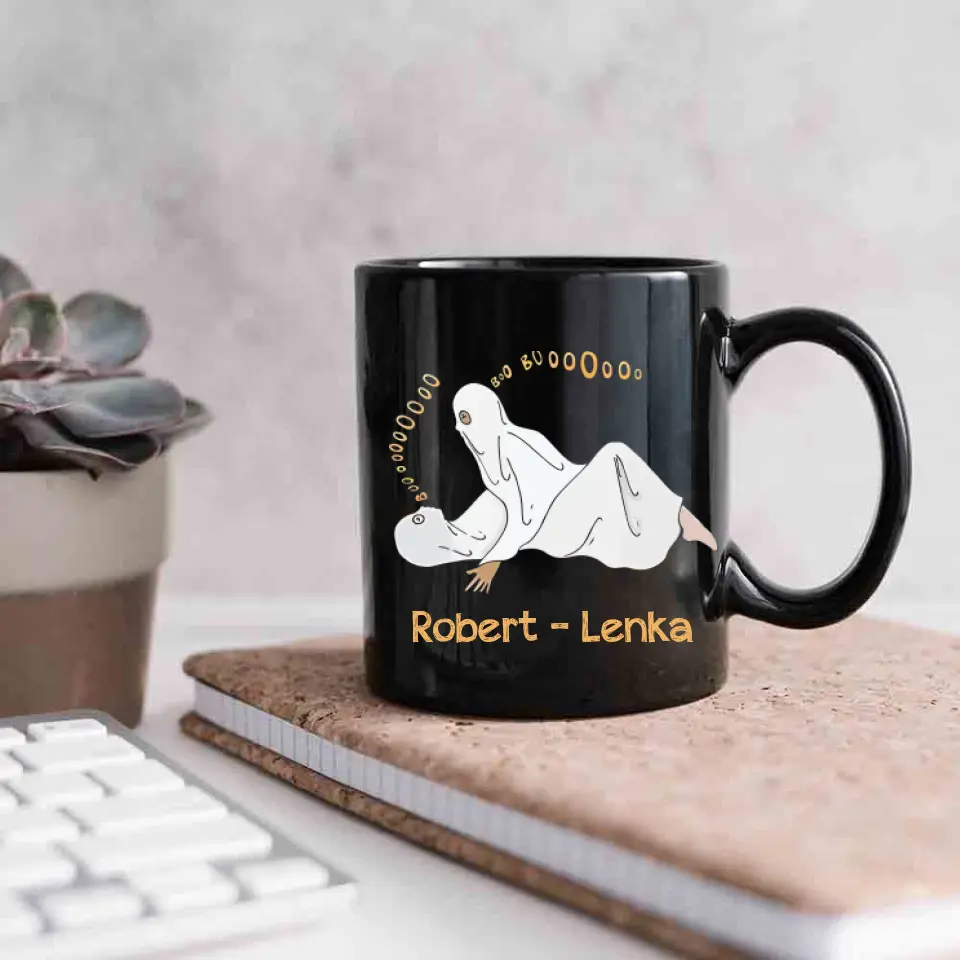 Let's Scare The Neighbors This Halloween - Personalized Black Mug - Image 3