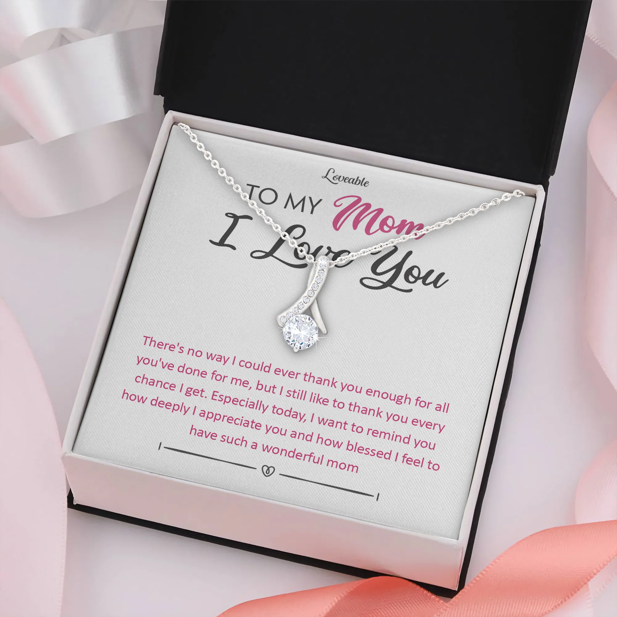 Letters To Mom I Love You Necklace Best Gift For Mom - Image 4