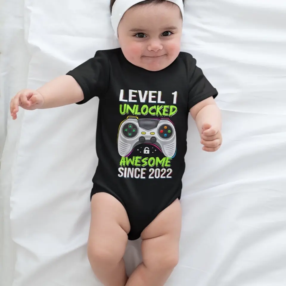 Level Unclocked Awesome Since, Personalized Youth Shirt, Baby Bodysuit, Birthday Gift For Children, Kids | 310IHPNPTS1097 - Image 10