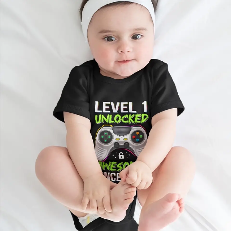 Level Unclocked Awesome Since, Personalized Youth Shirt, Baby Bodysuit, Birthday Gift For Children, Kids | 310IHPNPTS1097 - Image 11