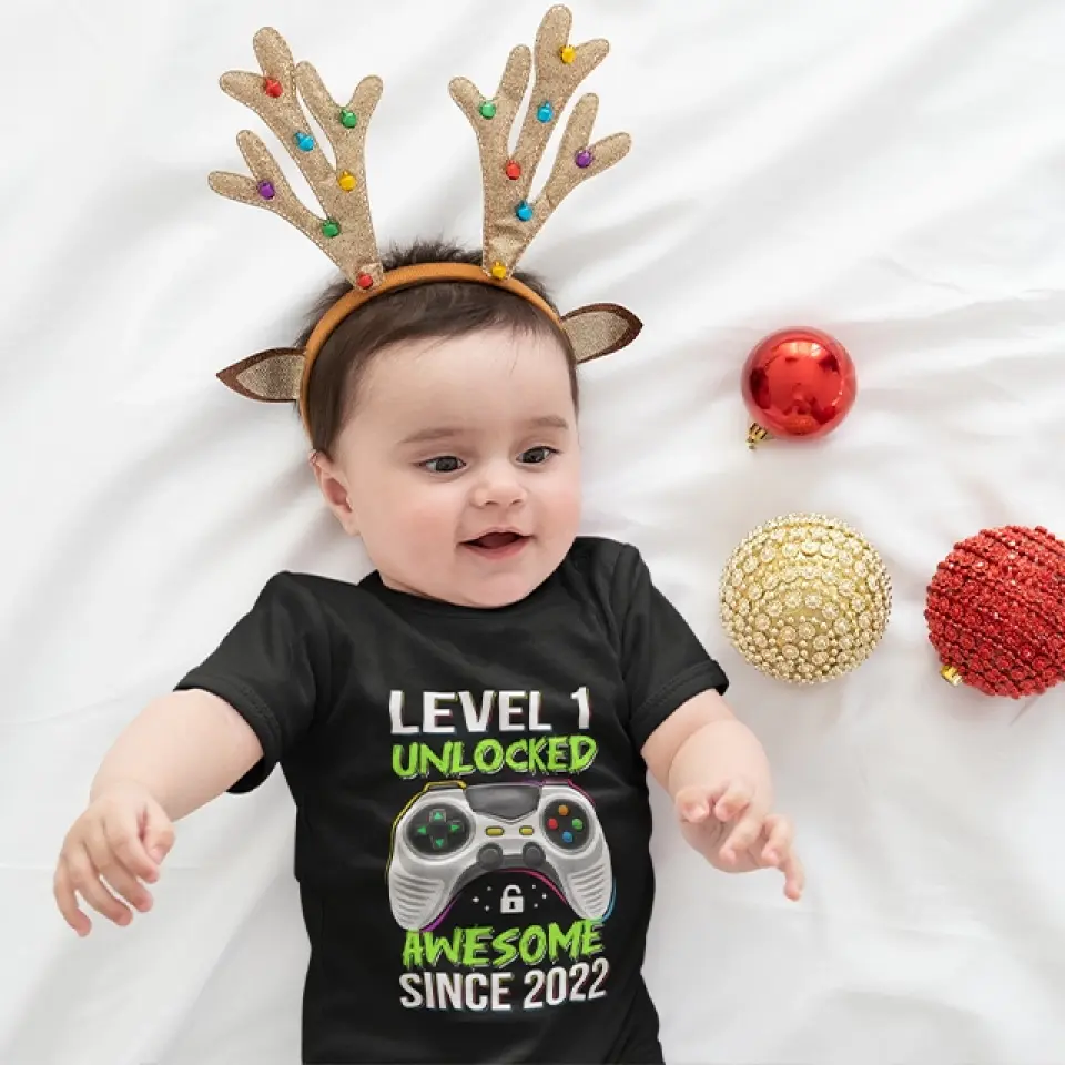 Level Unclocked Awesome Since, Personalized Youth Shirt, Baby Bodysuit, Birthday Gift For Children, Kids | 310IHPNPTS1097 - Image 13