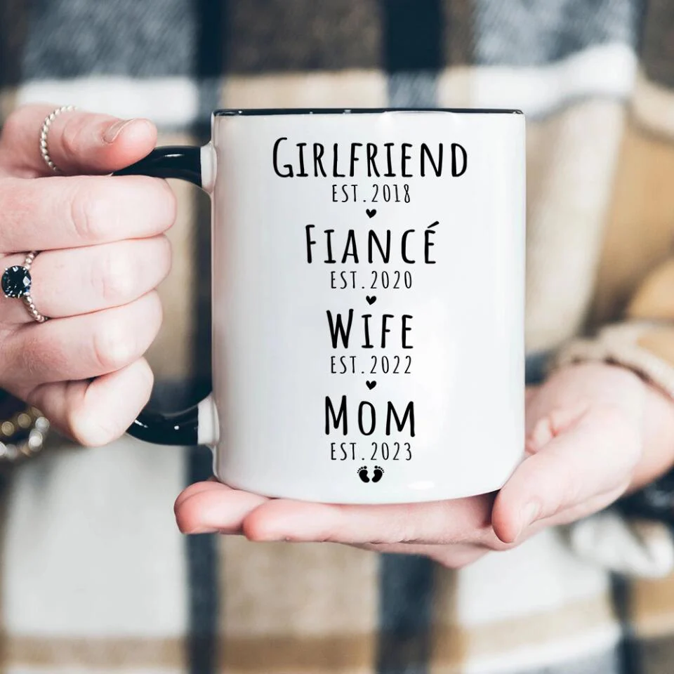 Level Up to Dad Mom - Boyfriend Girlfriend Fiance Husband Wife Dad Mom Personalized Mug - Image 5
