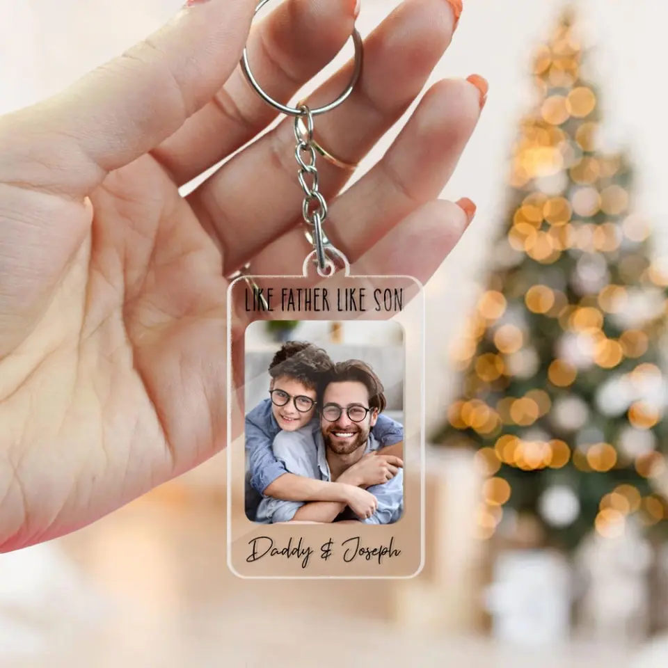 Like Father Like Son - Personalized Transparent Acrylic Keychain - Gift For Father Son - Image 3