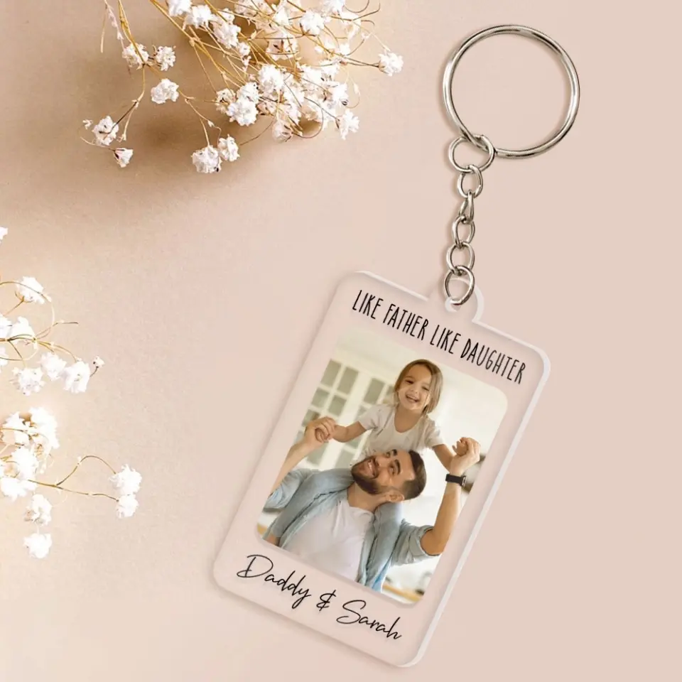 Like Father Like Son - Personalized Transparent Acrylic Keychain - Gift For Father Son - Image 4