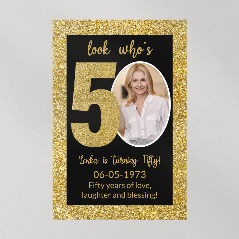 Look Who's 50 Fifty Years Of Love - Custom Canvas Poster - Birthday Gift For Mom - Image 7