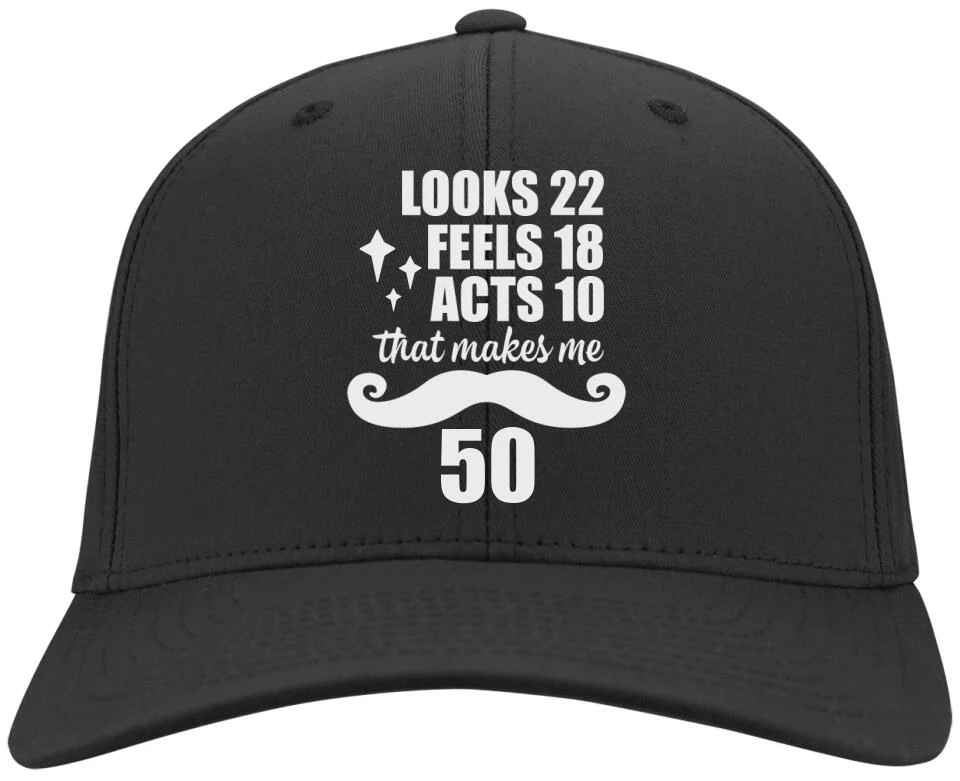 Looks 22 Feel 18 Act 10 Personalized Classic Funny Cap - Image 3