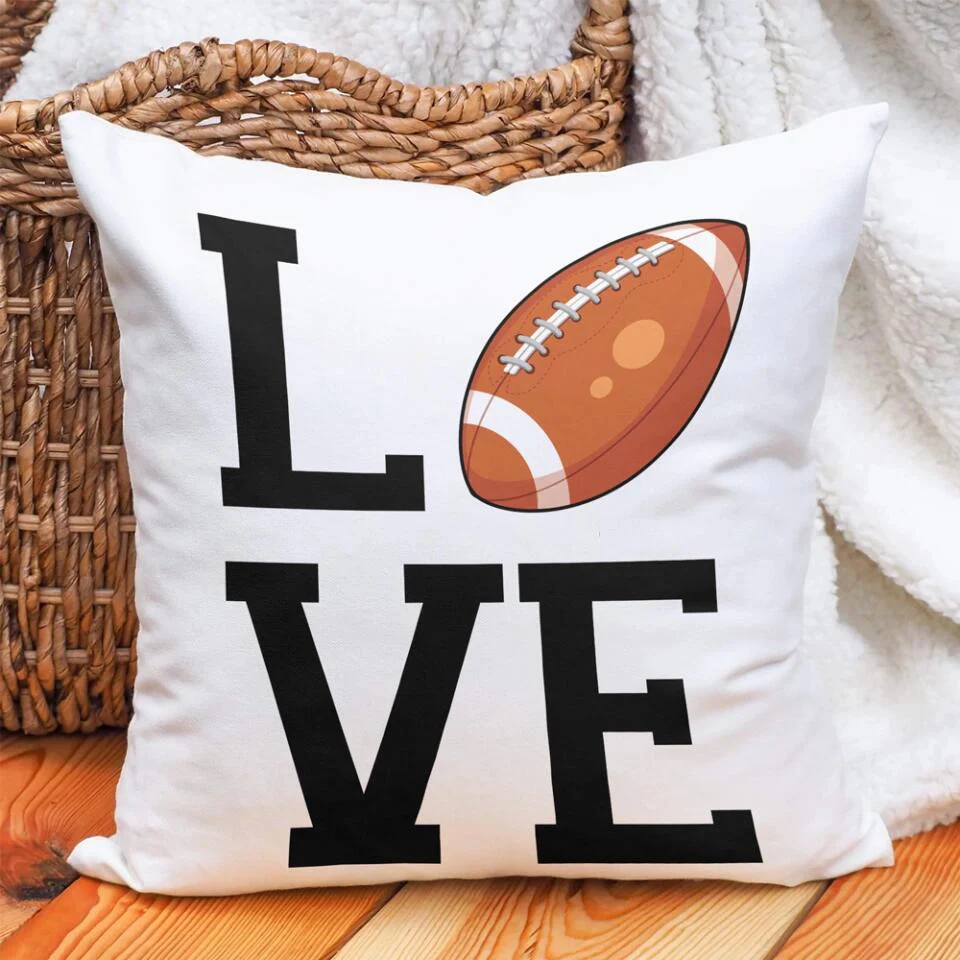 Love Football Soccer Basketball Baseball Personalized Canvas Pillow Gift For Sport Lover - Image 8