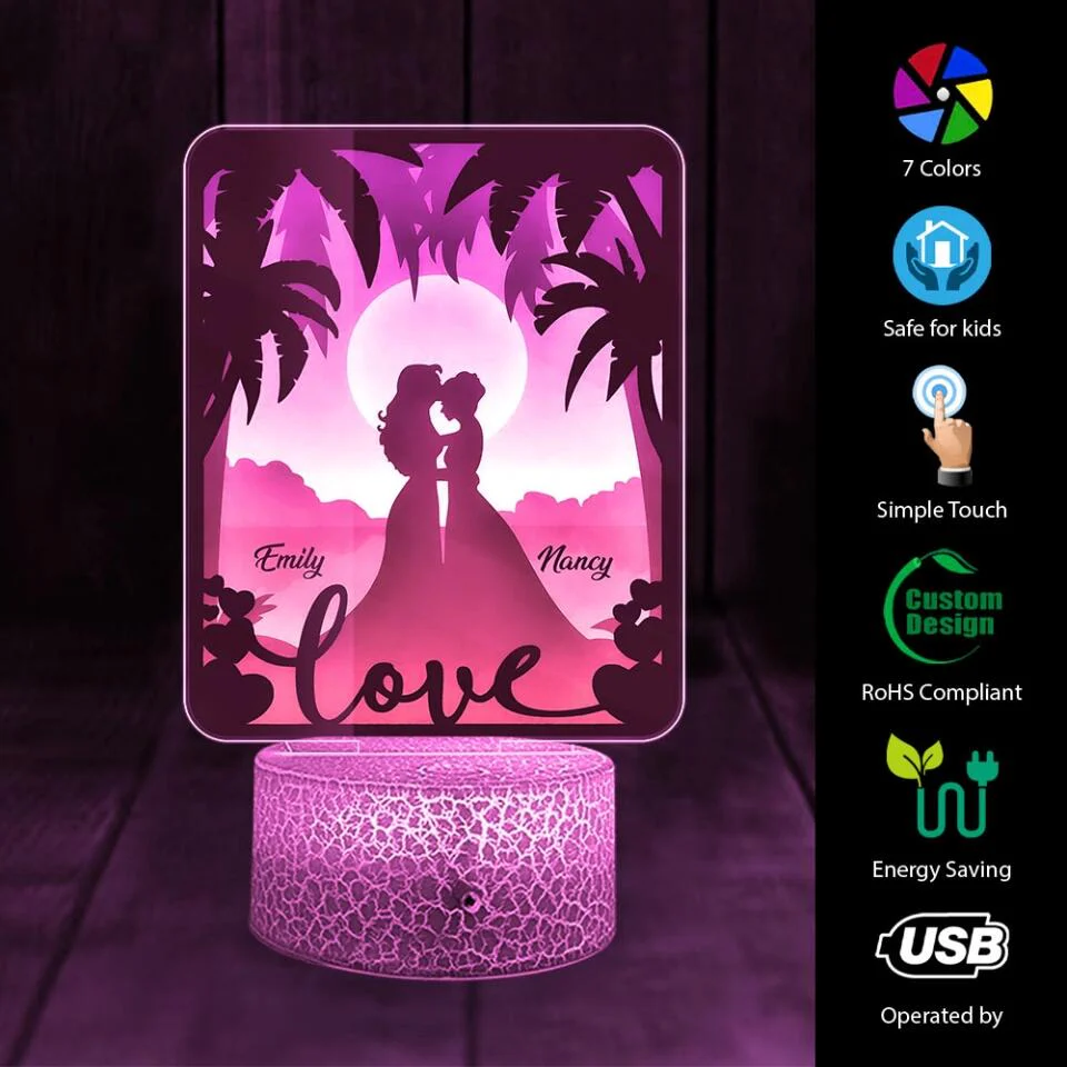 Love Has No Gender - Personalized Printed Night Light - Best Gift For LGBT Couples For Lesbian Gay - Anniversary Gift Love Pride - 303IHPLNLL405 - Image 6
