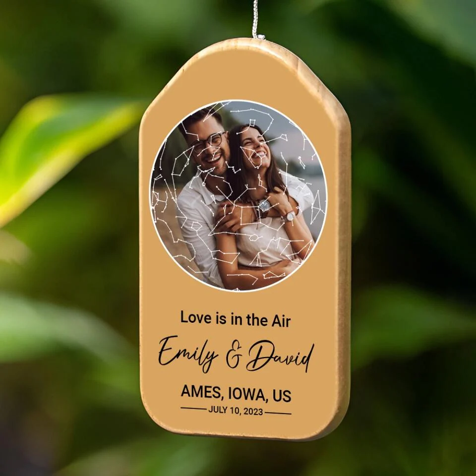 Love Is In The Air - Housewarming Gifts - Custom Wind Chimes - Anniversary Gift For Couples - Image 3