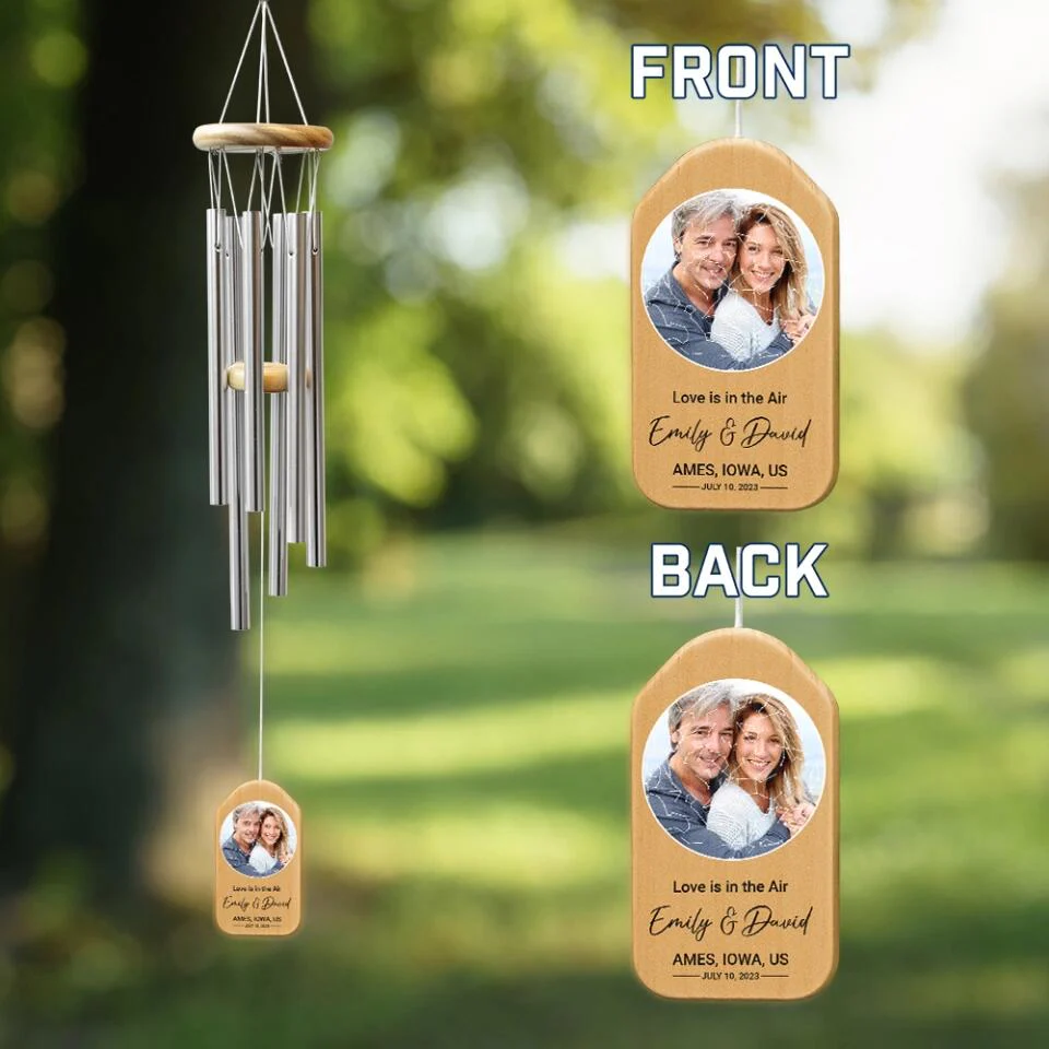 Love Is In The Air - Housewarming Gifts - Custom Wind Chimes - Anniversary Gift For Couples - Image 7