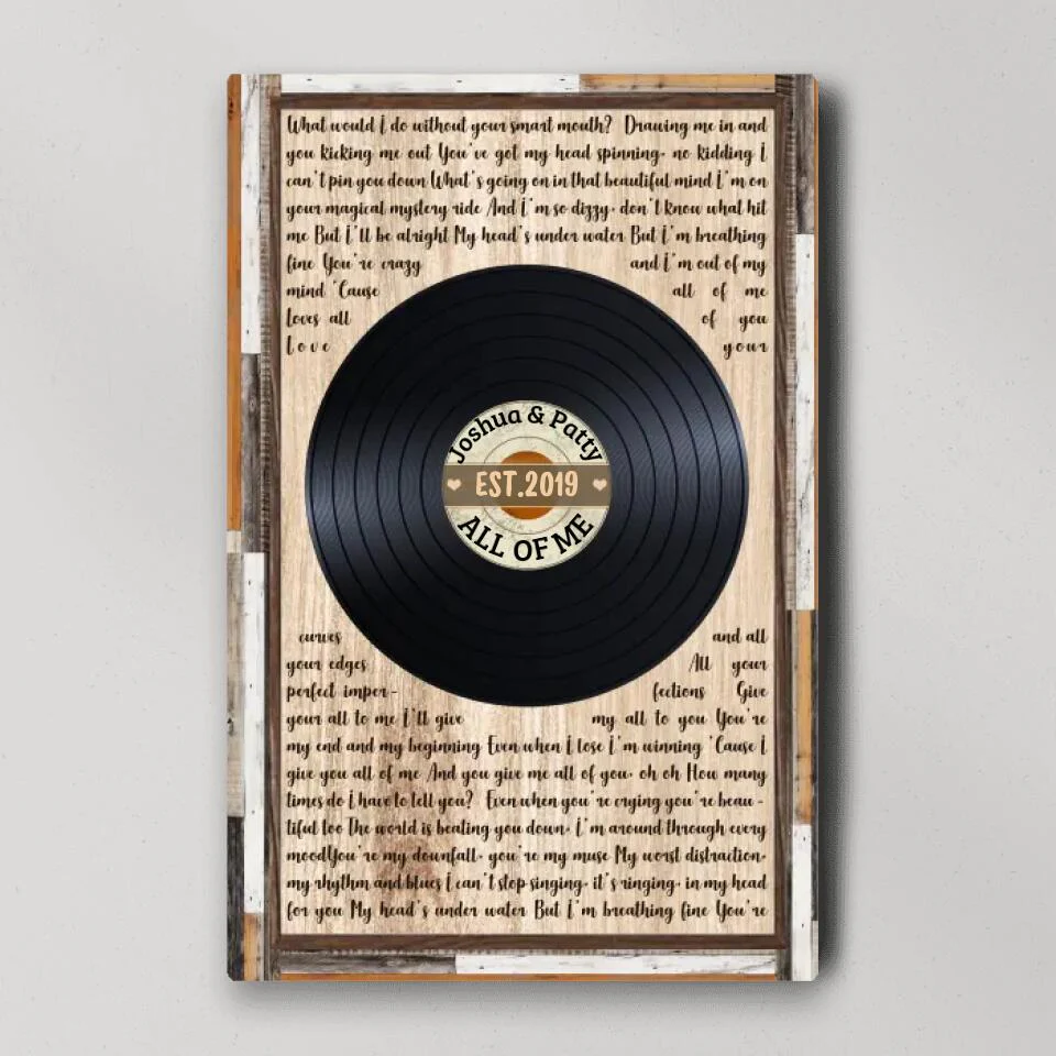 Love Message For Her Vinyl Record Custom Canvas Poster Wedding Gift For Couples - Image 2