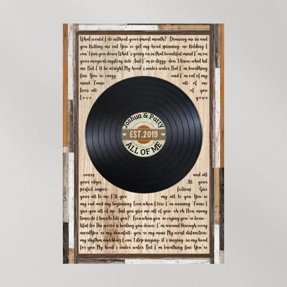 Love Message For Her Vinyl Record Custom Canvas Poster Wedding Gift For Couples - Image 6