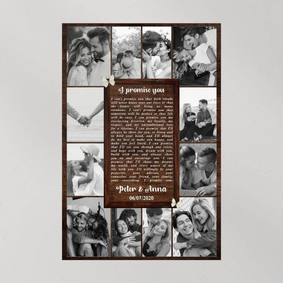 Love Quote Photo Collage Custom Canvas Poster Anniversary Gift For Wife - Image 3