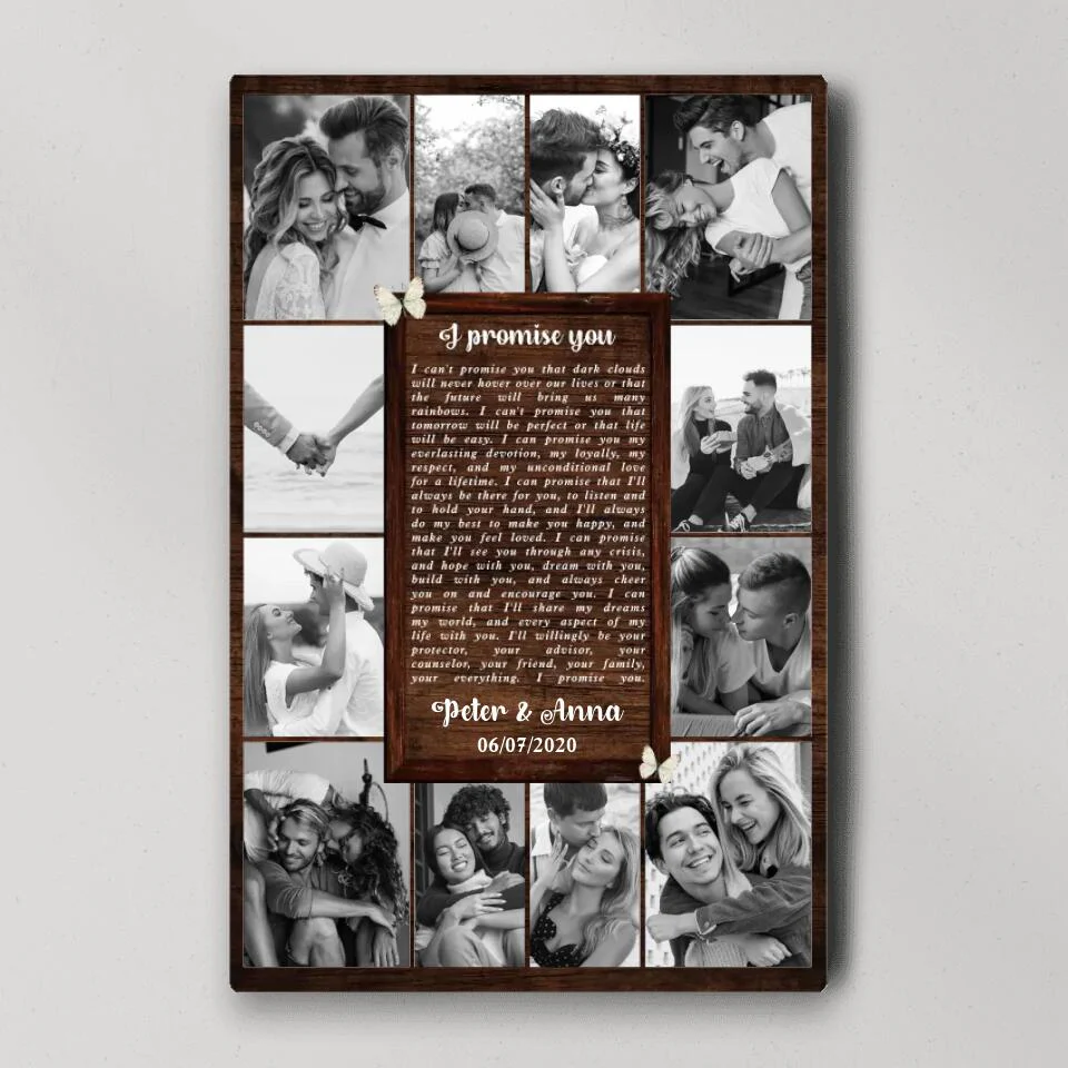 Love Quote Photo Collage Custom Canvas Poster Anniversary Gift For Wife - Image 5