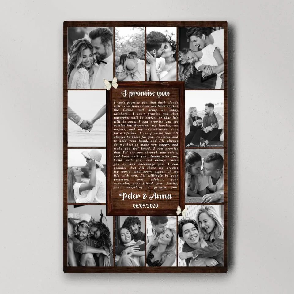Love Quote Photo Collage Custom Canvas Poster Anniversary Gift For Wife - Image 7