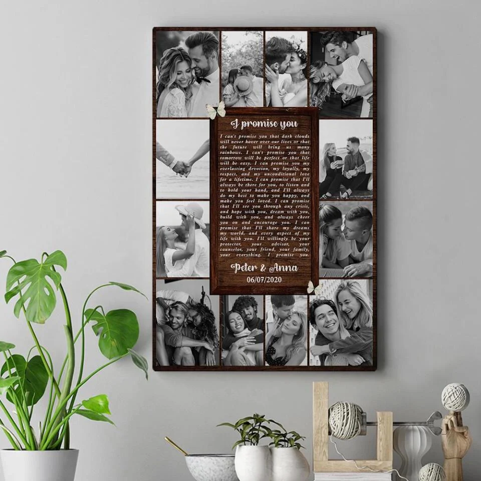 Love Quote Photo Collage Custom Canvas Poster Anniversary Gift For Wife - Image 8