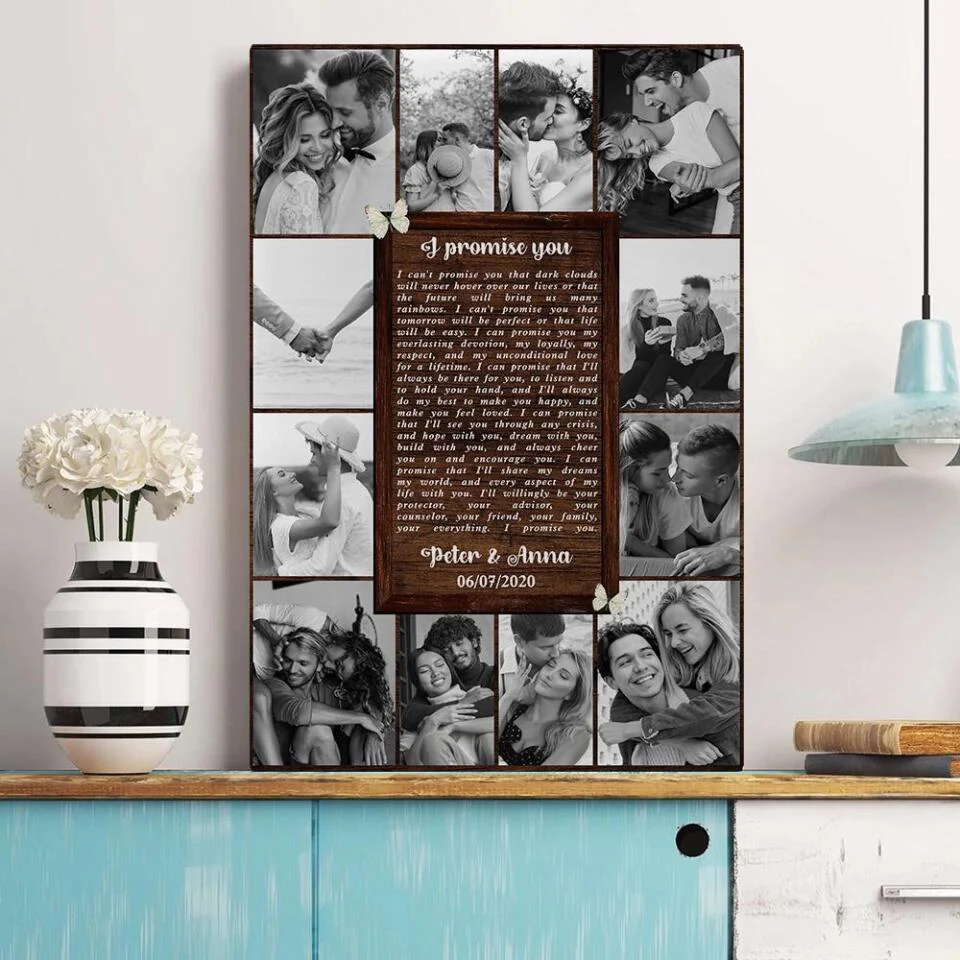 Love Quote Photo Collage Custom Canvas Poster Anniversary Gift For Wife - Image 9