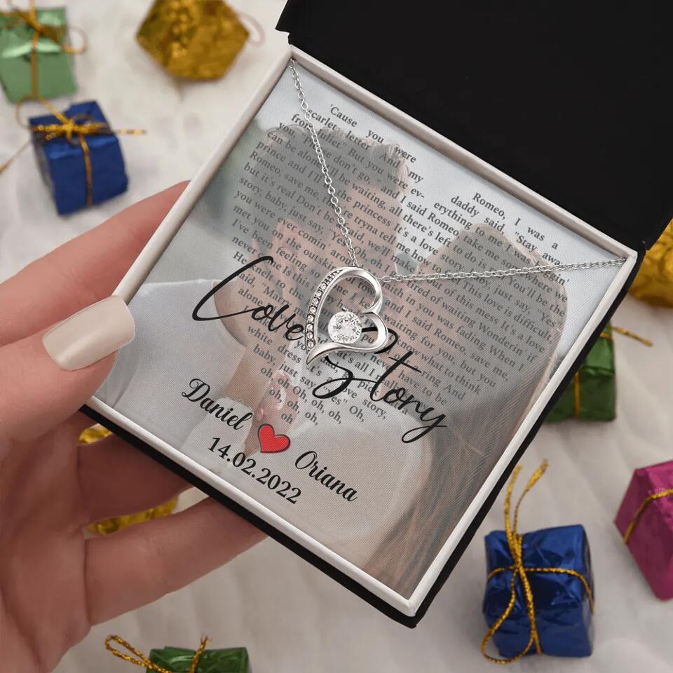 Personalized Valentine Gifts - Love Story - Custom Lyrics Song - Personalized Necklace - Gift For Her - Image 3