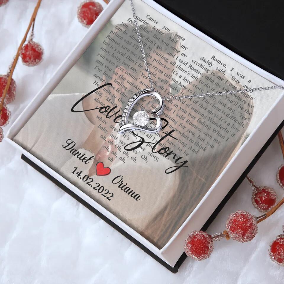Personalized Valentine Gifts - Love Story - Custom Lyrics Song - Personalized Necklace - Gift For Her - Image 4