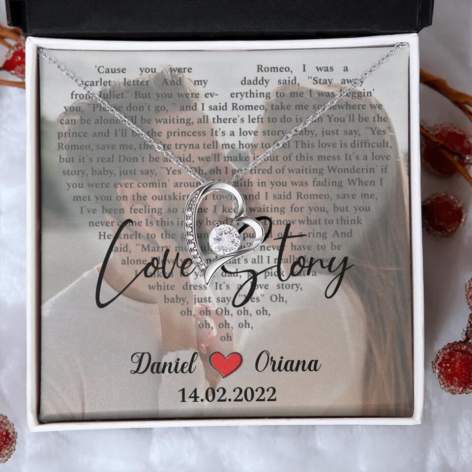 Personalized Valentine Gifts - Love Story - Custom Lyrics Song - Personalized Necklace - Gift For Her - Image 5