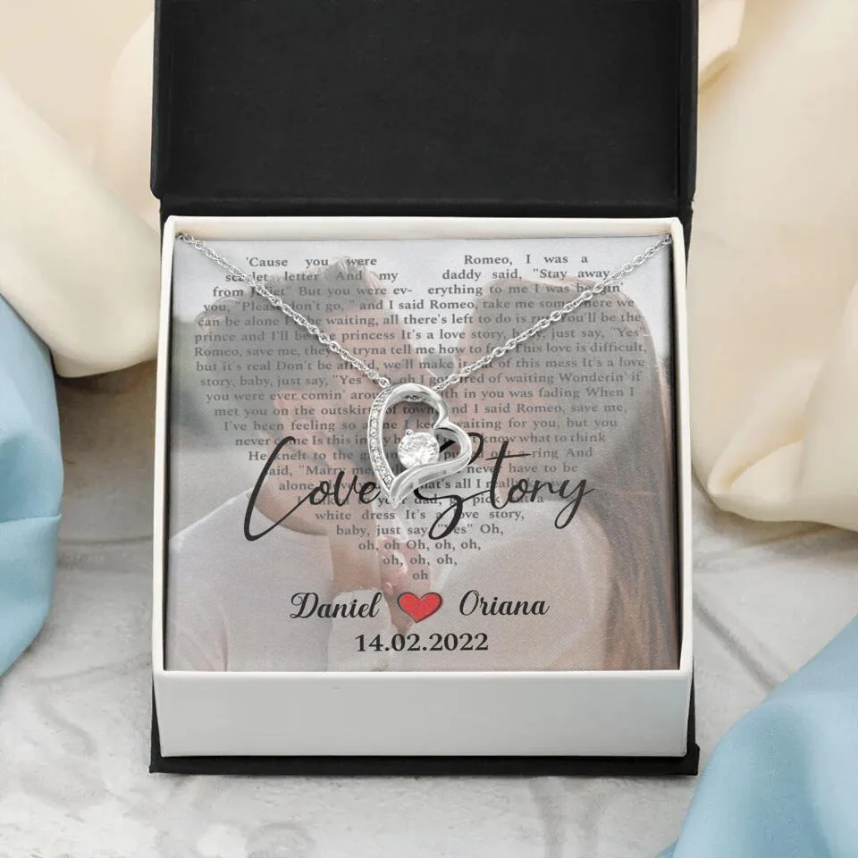 Personalized Valentine Gifts - Love Story - Custom Lyrics Song - Personalized Necklace - Gift For Her - Image 7
