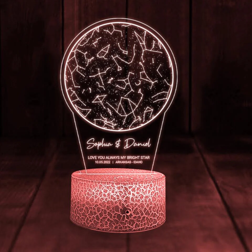 Love You Always My Bright Star - Custom Star Map 3D Led Light - Anniversary Gift - Image 4