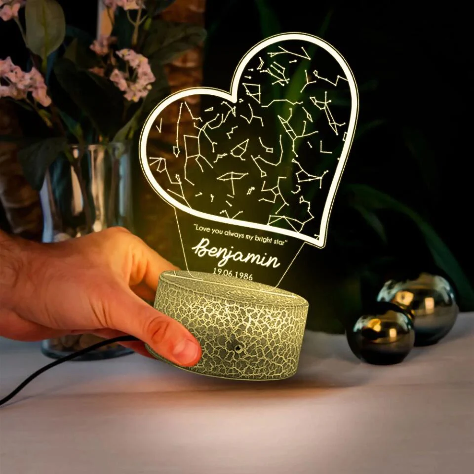 Love you always my bright star Personalized 3D Led Light - Image 3