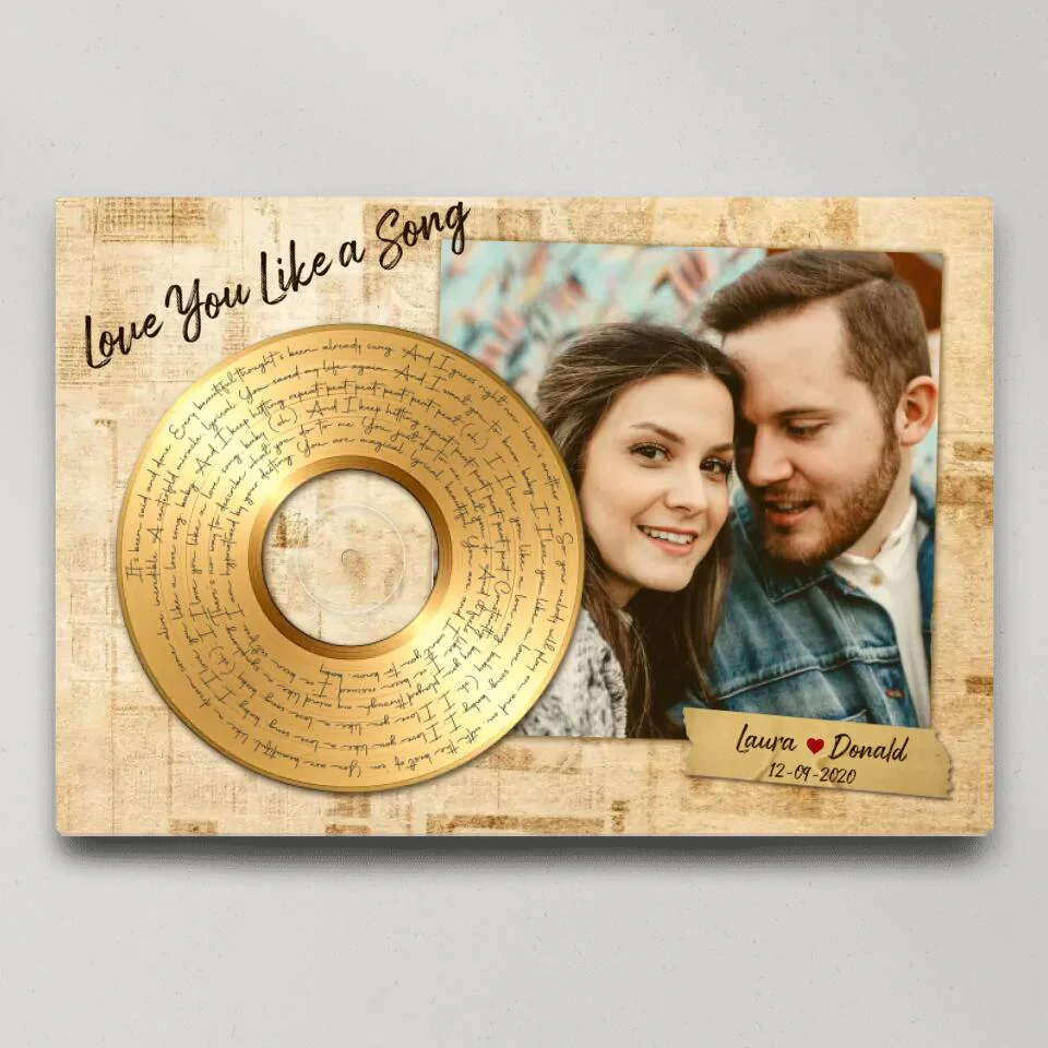 Personalized Valentine Gifts - Love You Like A Love Song Custom Canvas Poster Anniversary Gift For Couples - Image 2