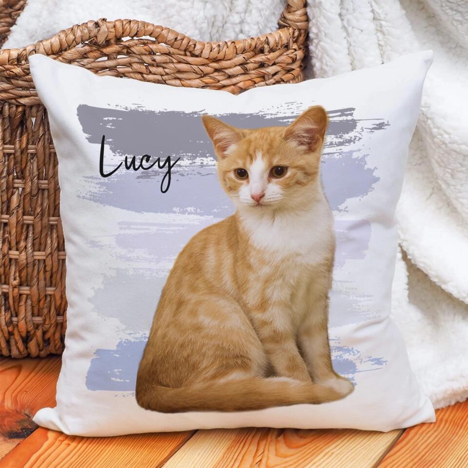Lovely Dog/Cat Pillow Personalized Upload Photo Linen Pillow - Image 3