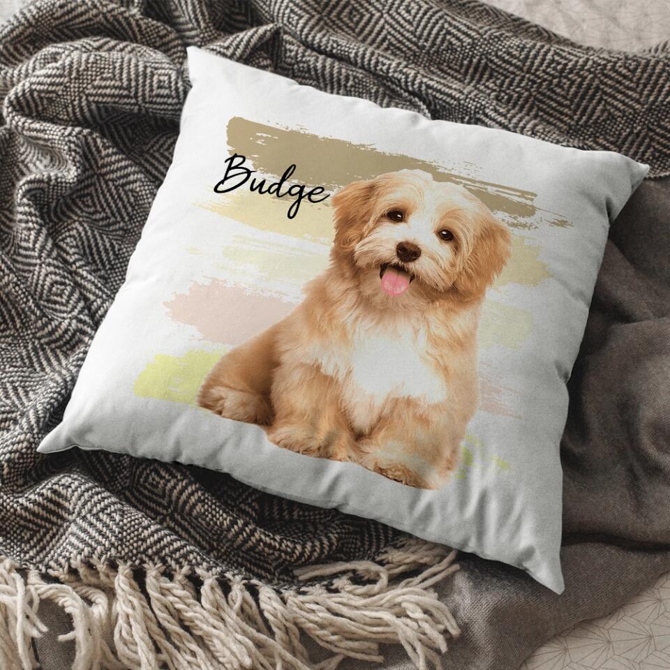 Lovely Dog/Cat Pillow Personalized Upload Photo Linen Pillow - Image 4