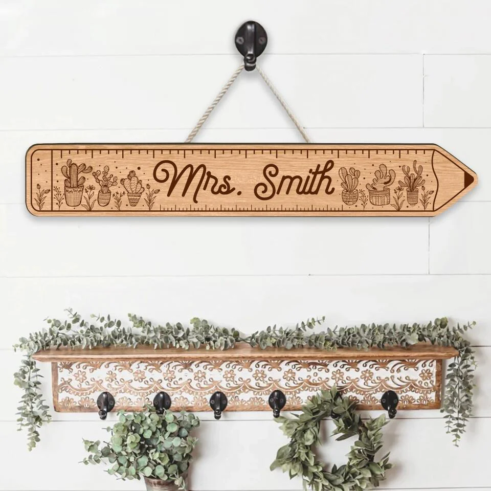 A Lovely Pencil Art Design - Personalized Wooden Sign - Image 3