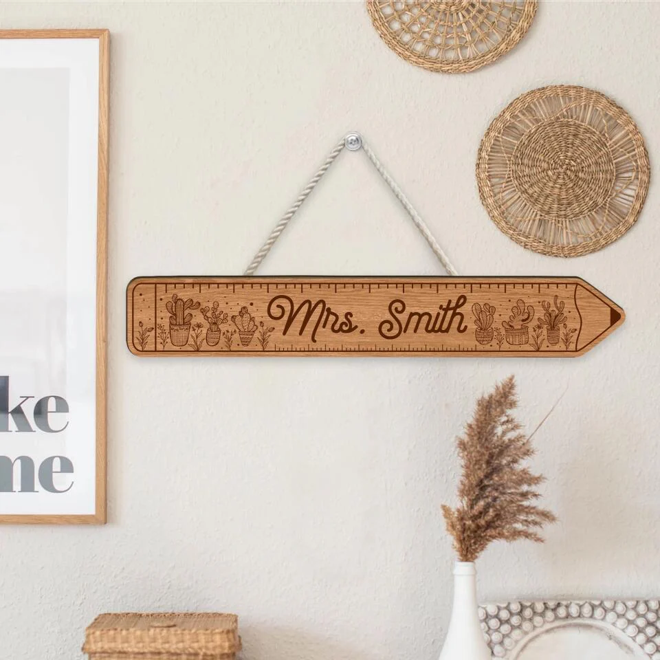A Lovely Pencil Art Design - Personalized Wooden Sign - Image 5