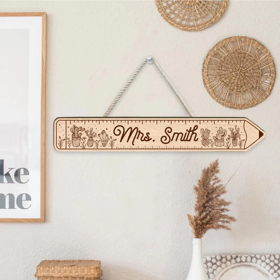 A Lovely Pencil Art Design - Personalized Wooden Sign - Image 6