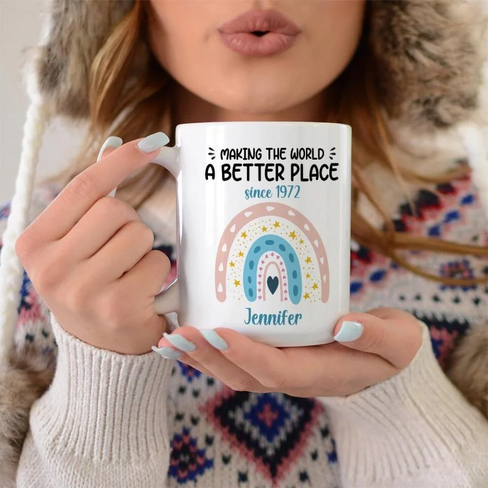 Making The World A Better Place Personalized White Mug - Image 2