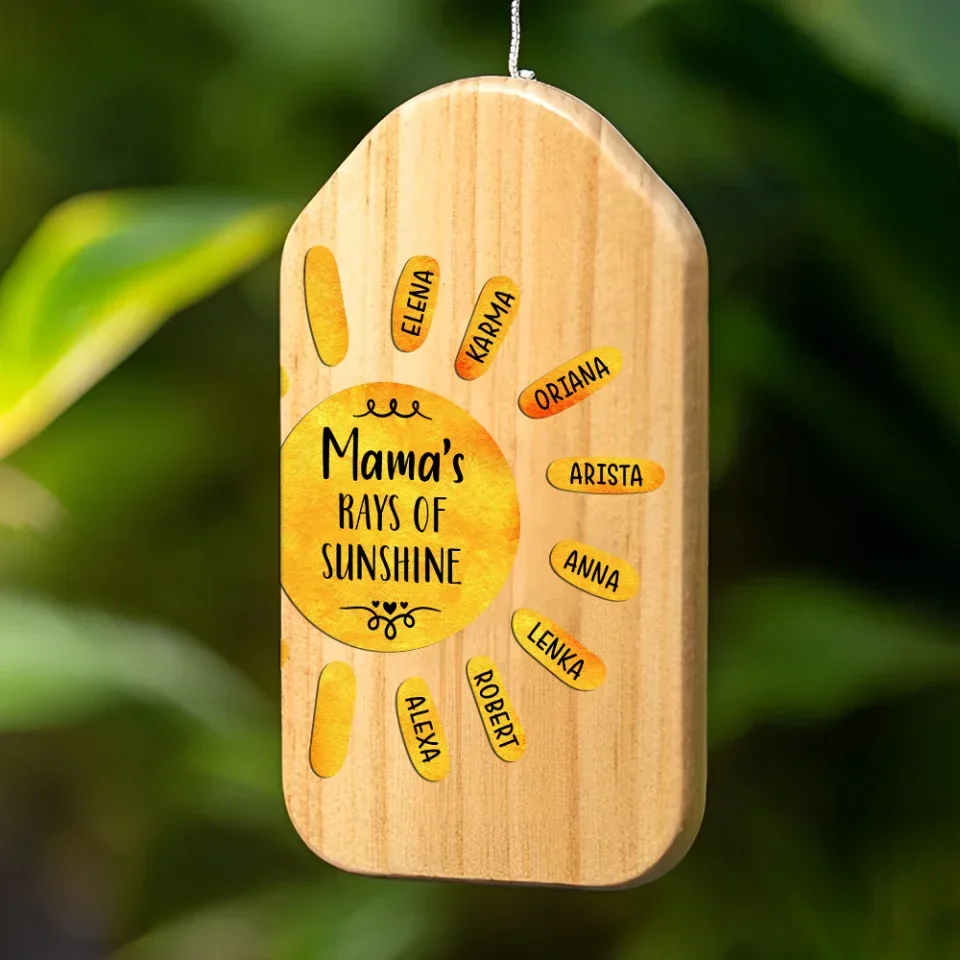 Mama Grandma's Rays Of Sunshine - Custom Wind Chimes - Gift For Mother, For Grandma - Mother's Day Gifts - Image 2