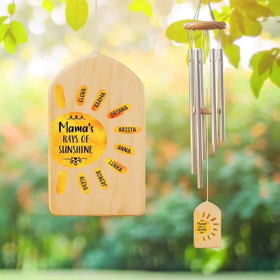 Mama Grandma's Rays Of Sunshine - Custom Wind Chimes - Gift For Mother, For Grandma - Mother's Day Gifts - Image 3