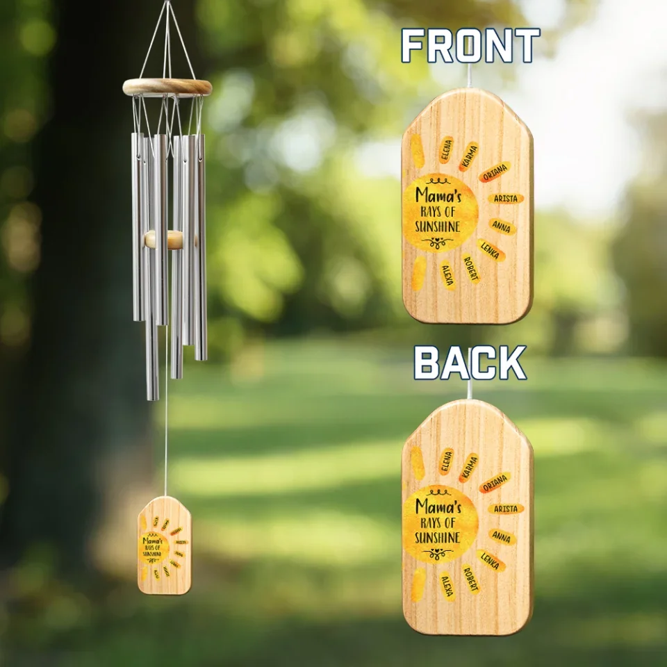 Mama Grandma's Rays Of Sunshine - Custom Wind Chimes - Gift For Mother, For Grandma - Mother's Day Gifts - Image 4