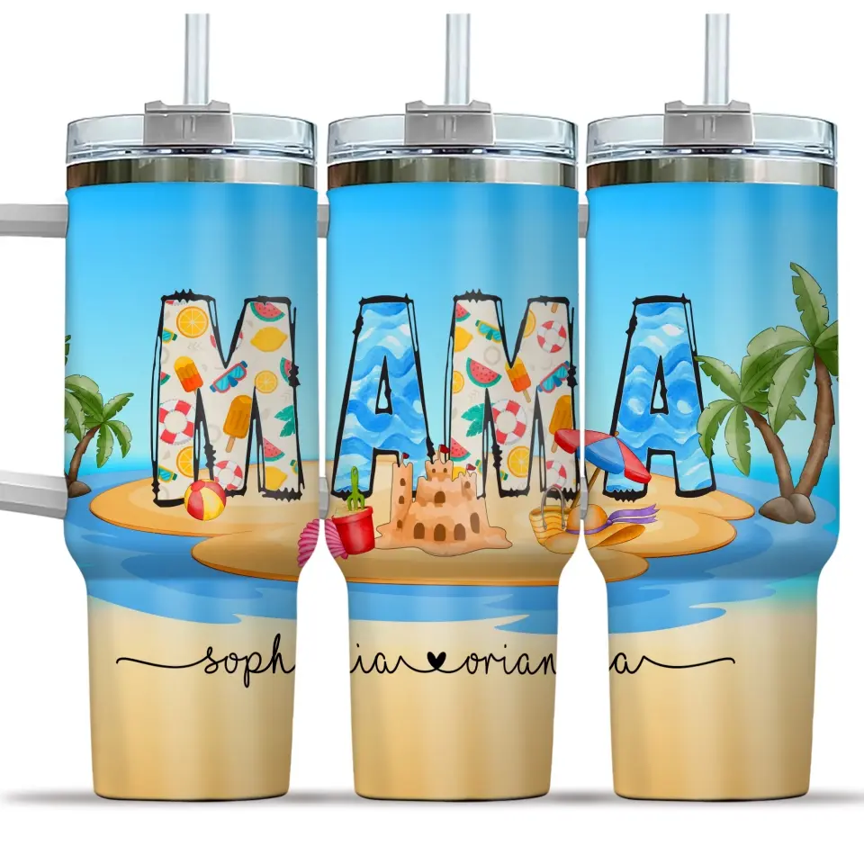 Mama Summer Vibes Personalized Tumbler - Image 2