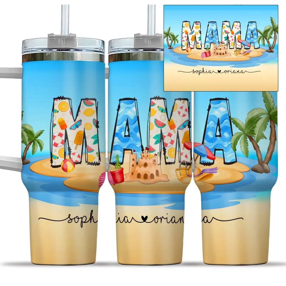 Mama Summer Vibes Personalized Tumbler - Image 5