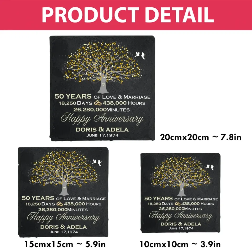 Many Years Of Love & Marriage - Personalized Garden Stone - Image 4